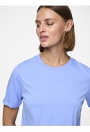 Women T-shirt Pieces Pcria Fold Up Solid Vista Blue