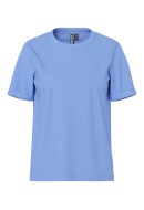 Women T-shirt Pieces Pcria Fold Up Solid Vista Blue