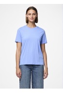 Women T-shirt Pieces Pcria Fold Up Solid Vista Blue