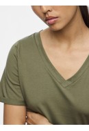 Women T-shirt Pieces Pcria V-Neck Solid Deep Lichen Green