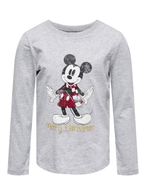 Kids T-shirt Only Kondisney Christmas Life Ls Light Grey Melange /Mickey