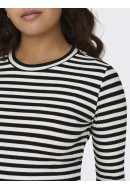 Bluza Dama Jacqueline De Young Jdyfransiska Stripe O-Neck Black/Cloud Dancer