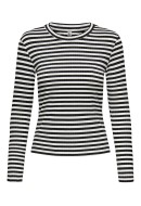 Women Blouse Jacqueline De Young Jdyfransiska Stripe O-Neck Black/Cloud Dancer