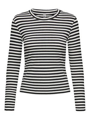 Bluza Dama Jacqueline De Young Jdyfransiska Stripe O-Neck Black/Cloud Dancer