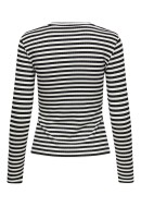 Women Blouse Jacqueline De Young Jdyfransiska Stripe O-Neck Black/Cloud Dancer