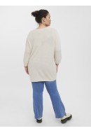 Pulover Dama Vero Moda Vmtulex 3/4 Long V-Neck Birch