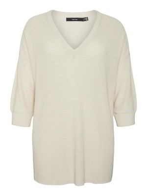 Pulover Dama Vero Moda Vmtulex 3/4 Long V-Neck Birch