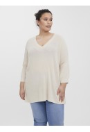 Pulover Dama Vero Moda Vmtulex 3/4 Long V-Neck Birch