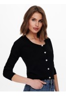 Cardigan Dama Jacqueline De Young Jdyrikki Square Button Black