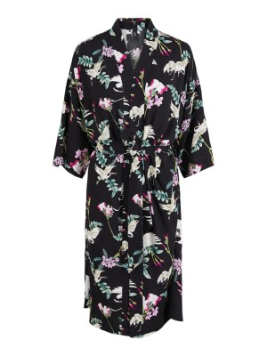 Women Kimono Yas Yascrane 3/4 Black /Crane Aop