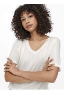 Tricou Dama Only Onlelise V-Neck Cloud Dancer