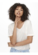 Tricou Dama Only Onlelise V-Neck Cloud Dancer