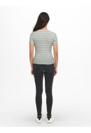 Tricou Dama Jacqueline De Young Jdyfransiska Stripe Mineral Gray/Cloud Dancer