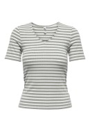 Tricou Dama Jacqueline De Young Jdyfransiska Stripe Mineral Gray/Cloud Dancer