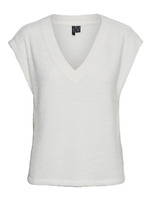 Vesta Dama Vero Moda Vmfluffy V-Neck Snow White