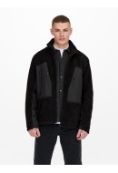 Men Jacket Only&Sons Onsvillads Sherpa Mix Black