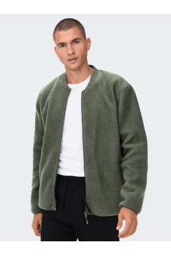 Geaca Barbati Only&Sons Onssawyer Fleece Bomber Castor Gray