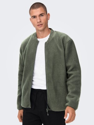 Geaca Barbati Only&Sons Onssawyer Fleece Bomber Castor Gray