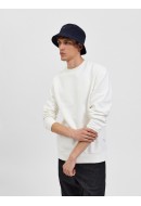 Bluza Barbati Selected Slhrelaxhoffman Crew Neck Egret