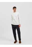 Bluza Barbati Selected Slhrelaxhoffman Crew Neck Egret