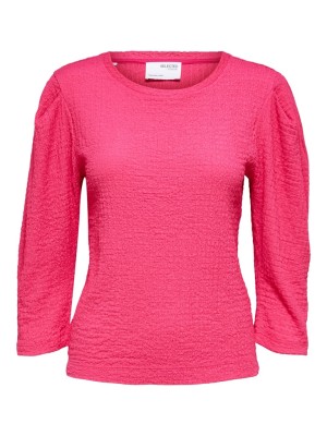 Bluza Dama Selected Slfleone 3/4 O-Neck Pink Peacock