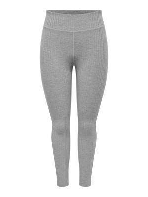 Colanti Dama Only Play Onppeila Hw Rib Light Grey Melange