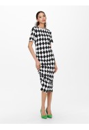 Dress Neon&Nylon Xheckboard Rouching Black/White Check