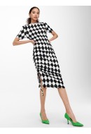 Dress Neon&Nylon Xheckboard Rouching Black/White Check