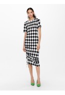 Dress Neon&Nylon Xheckboard Rouching Black/White Check