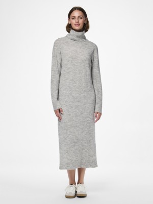 Rochie Pieces Pcjuliana Rollneck Knt Light Grey Melange