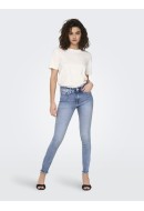 Blugi Dama Only Onlblush Mid Sk Ank Raw Rea694 Medium Blue Denim