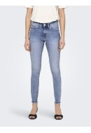 Blugi Dama Only Onlblush Mid Sk Ank Raw Rea694 Medium Blue Denim