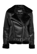 Geaca Dama Only Onlagnete Faux Leather Biker Black