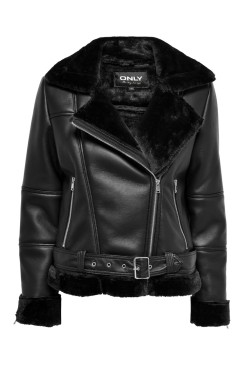 Geaca Dama Only Onlagnete Faux Leather Biker Black