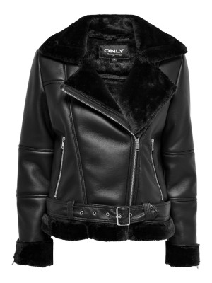 Geaca Dama Only Onlagnete Faux Leather Biker Black