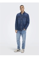 Men Shirt Only&Sons Onscamon Life Overshirt Pk2348 Blue Denim