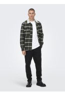 Men Jacket Only&Sons Onsbaz Ovr Teddy Check Pkt Canteen