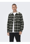 Men Jacket Only&Sons Onsbaz Ovr Teddy Check Pkt Canteen