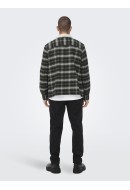 Men Jacket Only&Sons Onsbaz Ovr Teddy Check Pkt Canteen