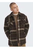 Jacheta Barbati Only&Sons Onscreed Loose Check Wool Seal Brown/Chinchilla