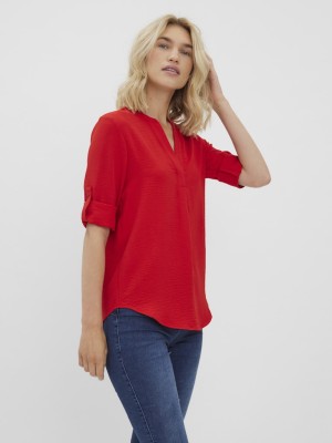 Bluza Dama Vero Moda Vmelva 3/4 Fold-Up Goji Berry