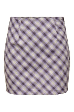 Fusta Only Onlara Hw Check Mini Viola Checks Eggplant And Cloud Dancer