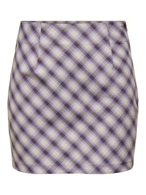 Fusta Only Onlara Hw Check Mini Viola Checks Eggplant And Cloud Dancer