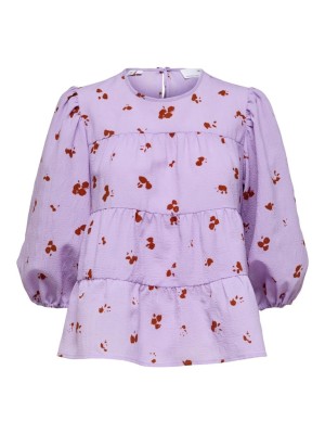 Bluza Dama Selected Slfezra 3/4 Lilac Breaze Aop