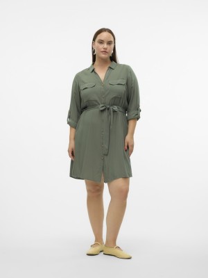 Dress Vero Moda Curve Vmbumpy Shirt Laurel Wreath