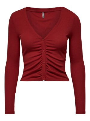 Cardigan Dama Only Onlshia Button Racing Red