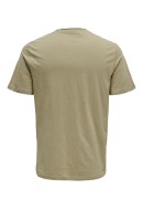 Men T-shirt Only&Sons Onsroy Reg Slub Pocket Chinchila