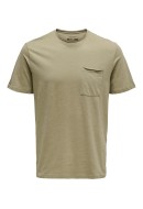 Men T-shirt Only&Sons Onsroy Reg Slub Pocket Chinchila