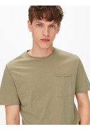 Men T-shirt Only&Sons Onsroy Reg Slub Pocket Chinchila