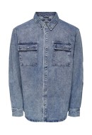 Men Shirt Only&Sons Onsbill Washed 2965 Blue Denim